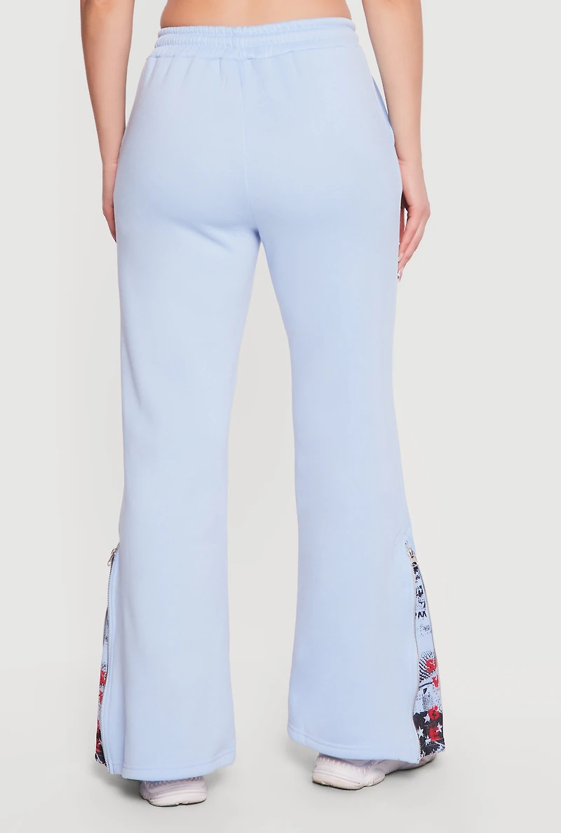 Savage Graphic Zip Hem Boot Cut Sweatpants