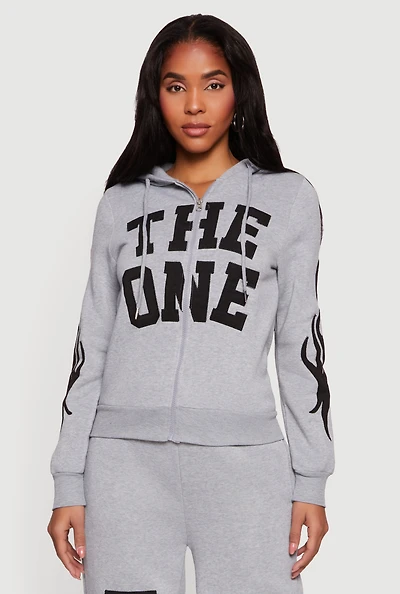 The One Graphic Patch Zip Front Hoodie