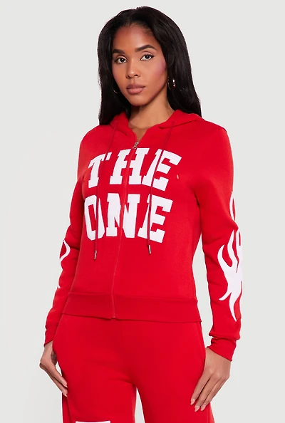The One Graphic Patch Zip Front Hoodie