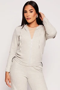 Cargo Pocket Sleeve Zip Front Hoodie