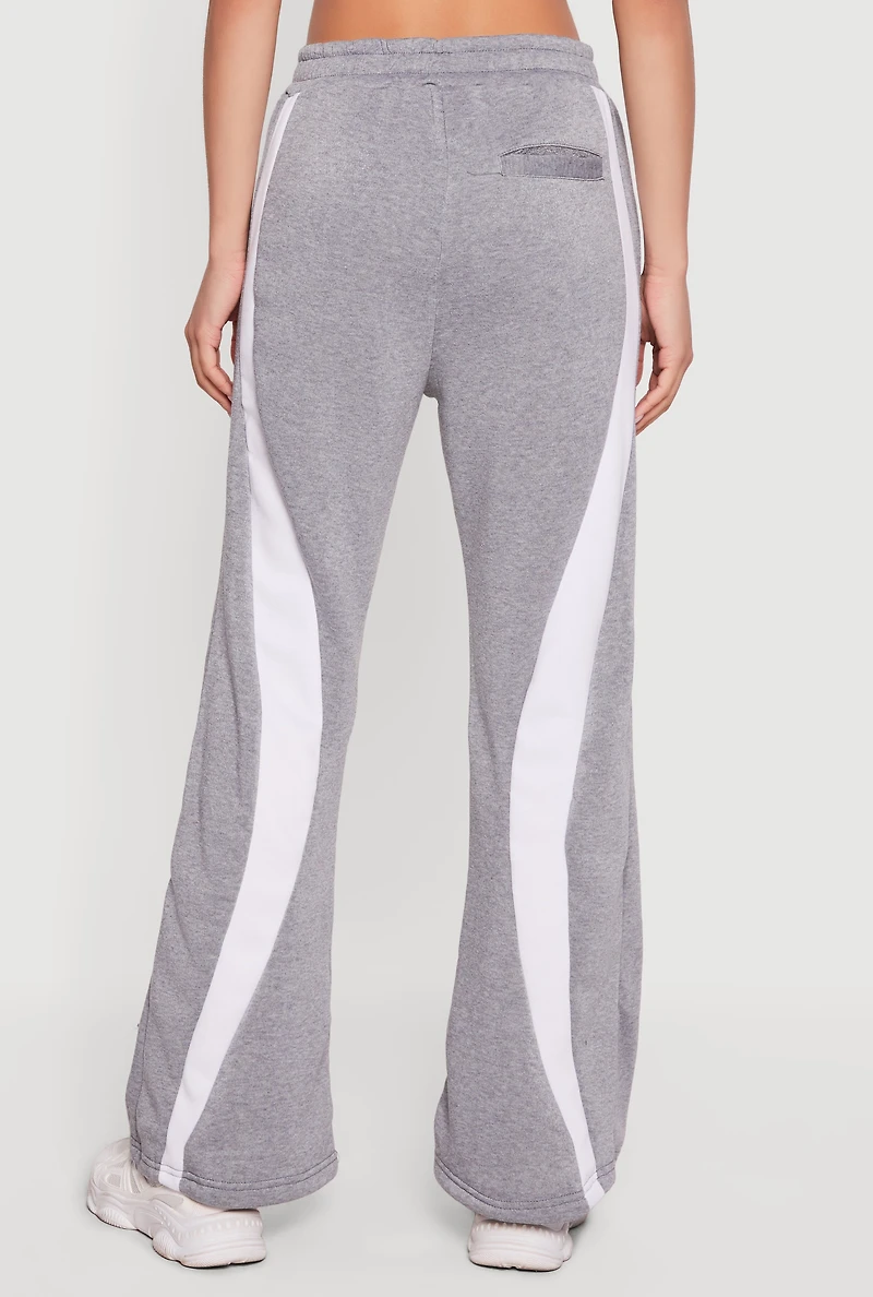 Wavy Contrast Trim Pull On Sweatpants