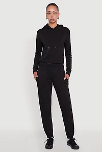 Womens High Waisted Fleece Lined Sweatpants,