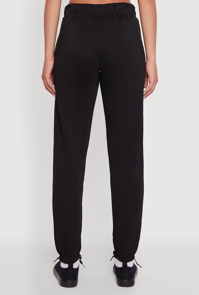 Womens High Waisted Fleece Lined Sweatpants,