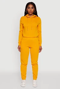 Womens High Waisted Fleece Lined Sweatpants, Gold, Size M