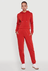 High Waisted Fleece Lined Sweatpants