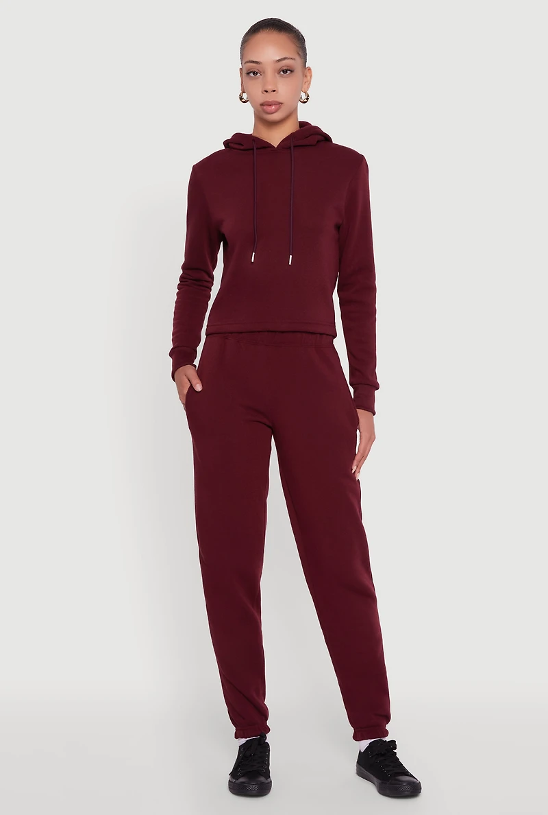 High Waisted Fleece Lined Sweatpants