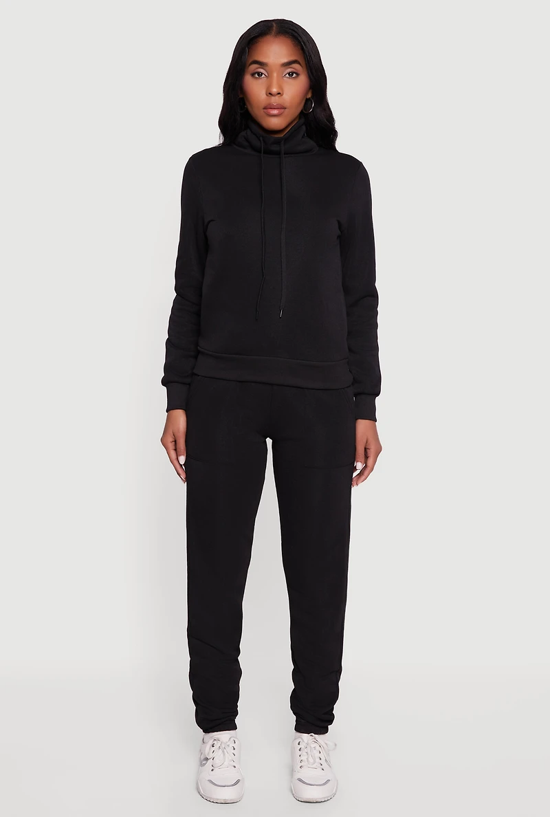 Womens Drawstring Waist Slim Leg Sweatpants,