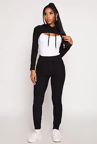 Geometric Patterned Shrug Sweatshirt