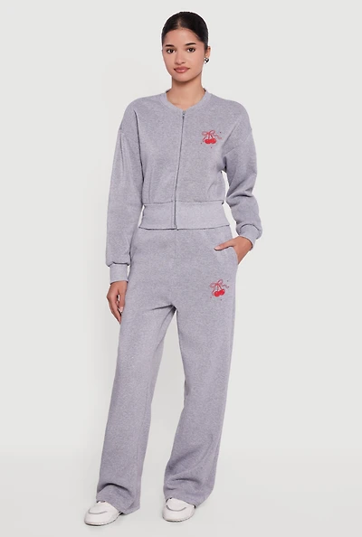 Cherry Graphic Straight Leg Sweatpants