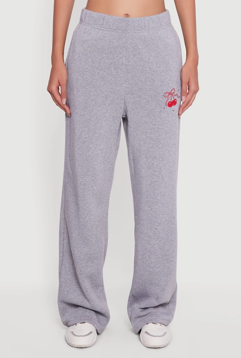 Cherry Graphic Straight Leg Sweatpants