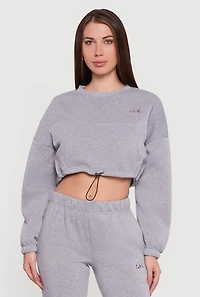 Fleece Lined NYC Graphic Cropped Sweatshirt