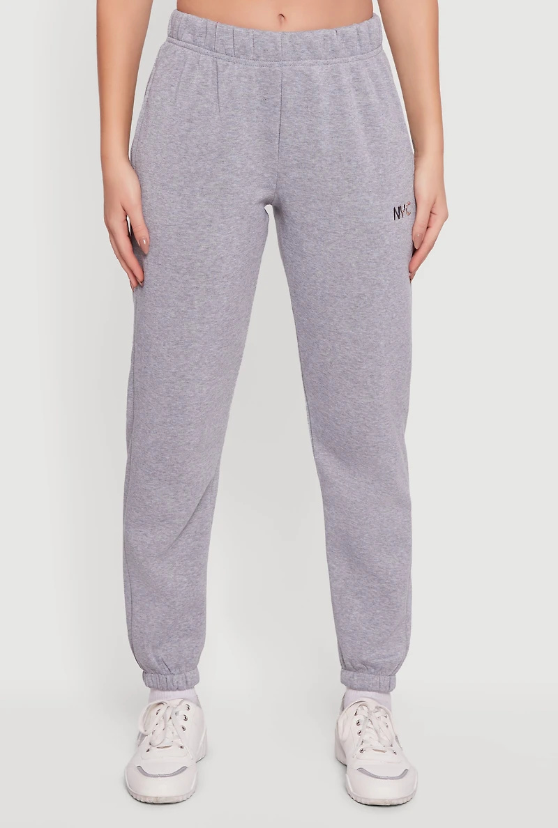 Metallic NYC Graphic Sweatpants