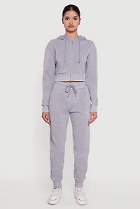 Womens Angel Rhinestone Zip Front Cropped Hoodie, Grey,