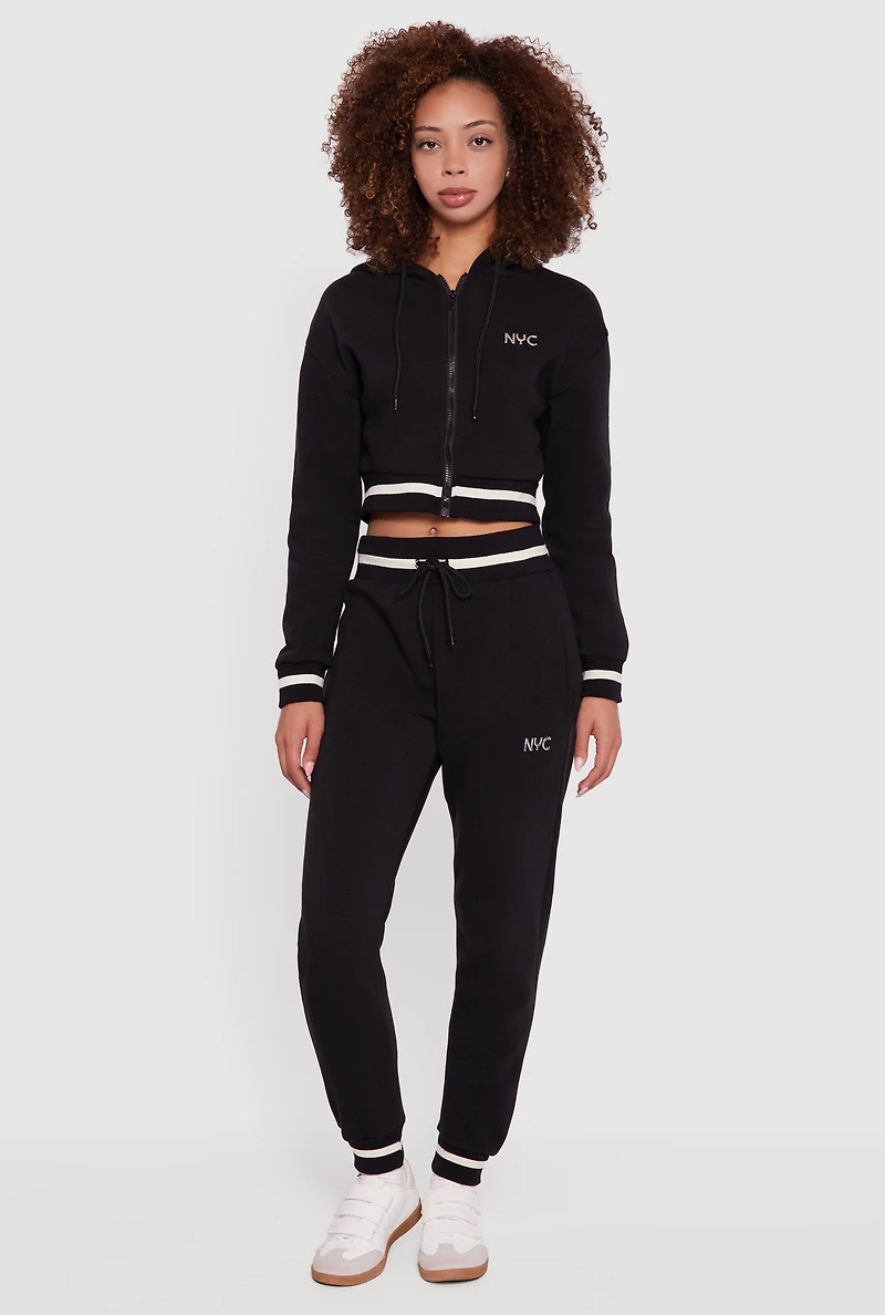 Womens NYC Graphic Fleece Lined Hooded Sweatshirt,