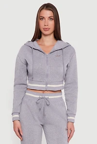 Womens NYC Graphic Fleece Lined Hooded Sweatshirt, Grey,
