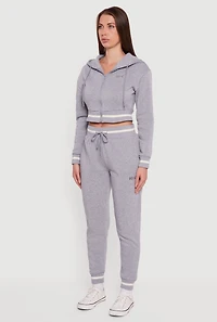 Womens NYC Graphic Fleece Lined Hooded Sweatshirt, Grey,
