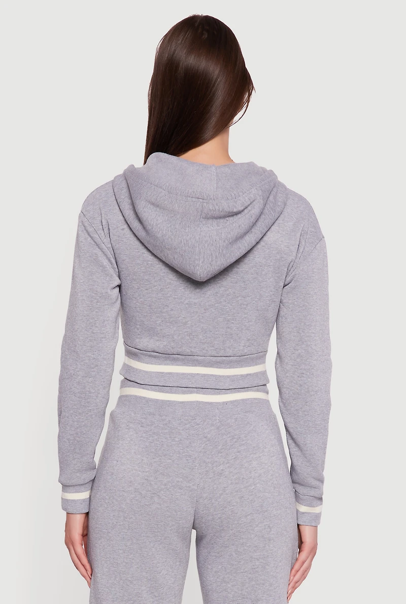 Womens NYC Graphic Fleece Lined Hooded Sweatshirt, Grey,