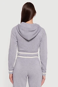 Womens NYC Graphic Fleece Lined Hooded Sweatshirt, Grey,