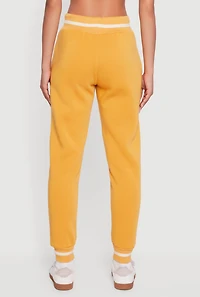 Contrast Trim High Waisted NYC Graphic Joggers