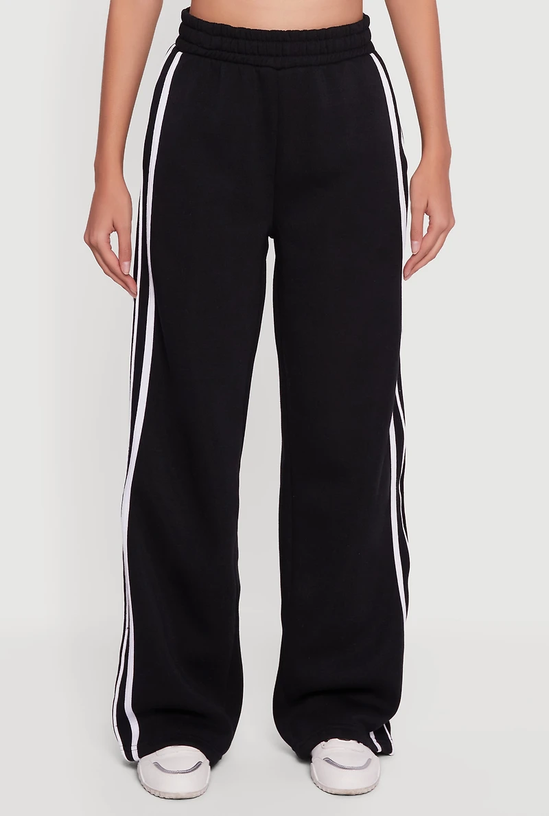 Side Stripe Wide Leg Sweatpants