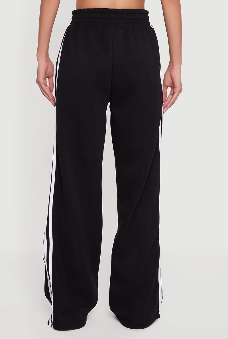 Side Stripe Wide Leg Sweatpants