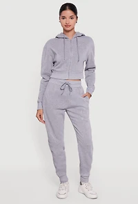 High Waisted Rhinestone Angel Graphic Joggers