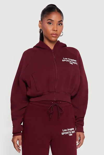 Los Angeles Graphic Zip Front Hoodie