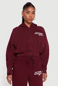 Los Angeles Graphic Zip Front Hoodie