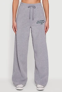 Los Angeles Graphic Drawstring Waist Wide Leg Sweatpants