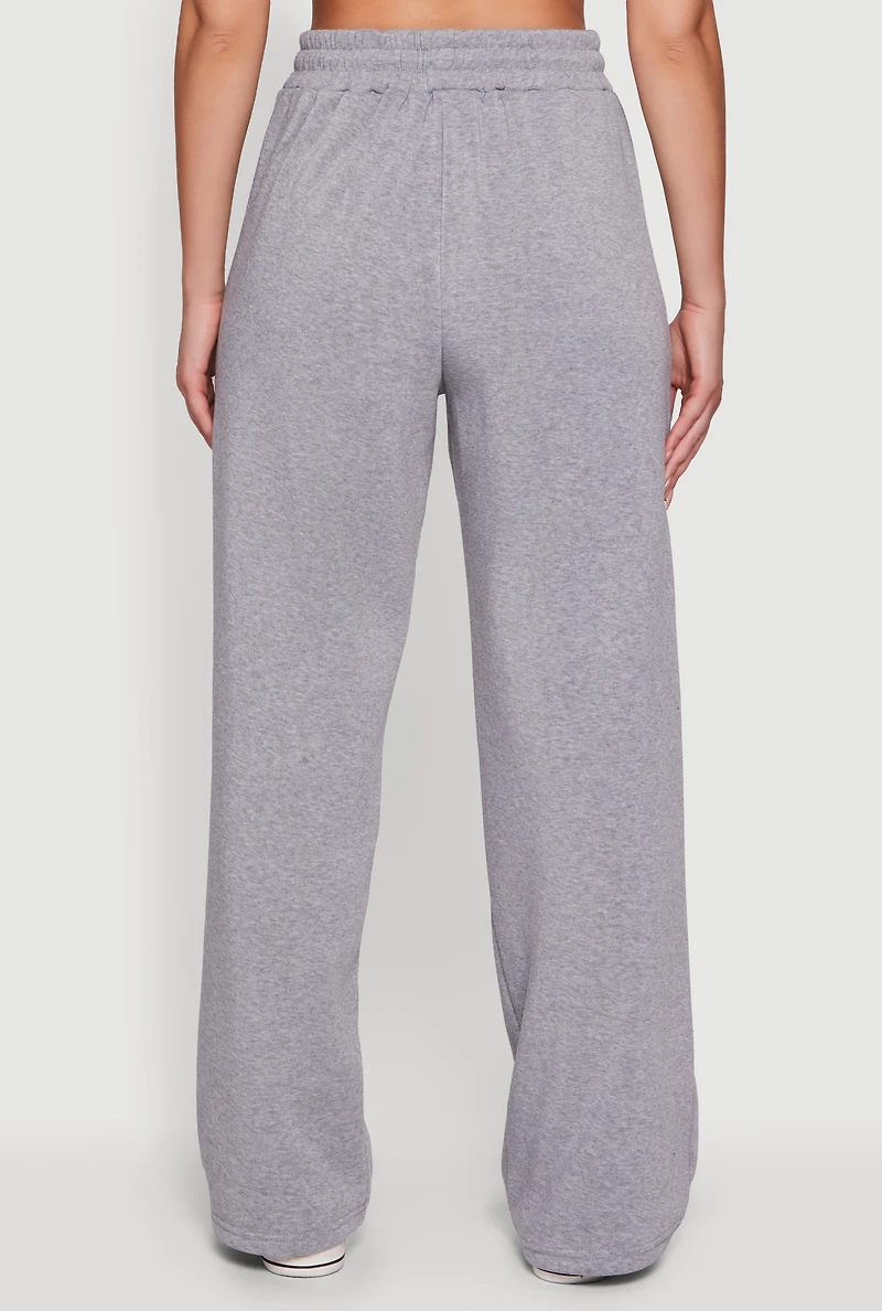 Los Angeles Graphic Drawstring Waist Wide Leg Sweatpants