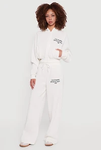 Los Angeles Graphic Drawstring Waist Wide Leg Sweatpants