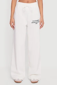 Los Angeles Graphic Drawstring Waist Wide Leg Sweatpants