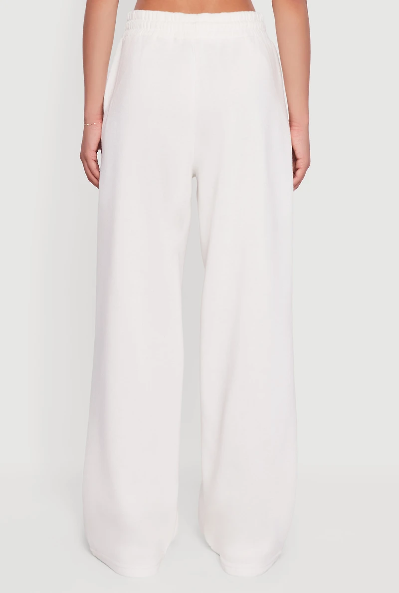 Los Angeles Graphic Drawstring Waist Wide Leg Sweatpants