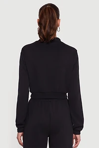 Side Stripe Cropped Zip Front Track Jacket