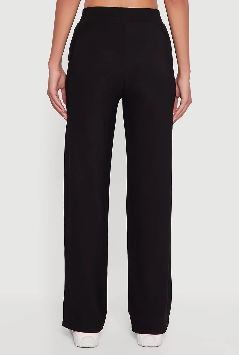 Womens Varsity Stripe Detail Pull On Track Pants, Black, Size S