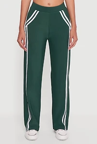 Womens Varsity Stripe Detail Pull On Track Pants, Green, Size S