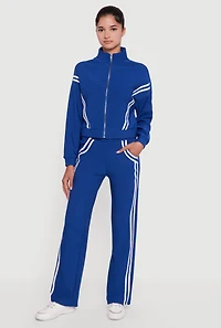 Womens Varsity Stripe Detail Pull On Track Pants,