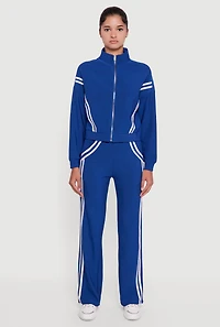 Womens Varsity Stripe Detail Pull On Track Pants,