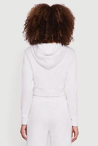 Cropped Long Sleeve Pullover Hoodie