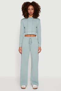 Cropped Long Sleeve Pullover Hoodie