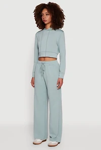 Cropped Long Sleeve Pullover Hoodie