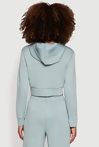 Cropped Long Sleeve Pullover Hoodie