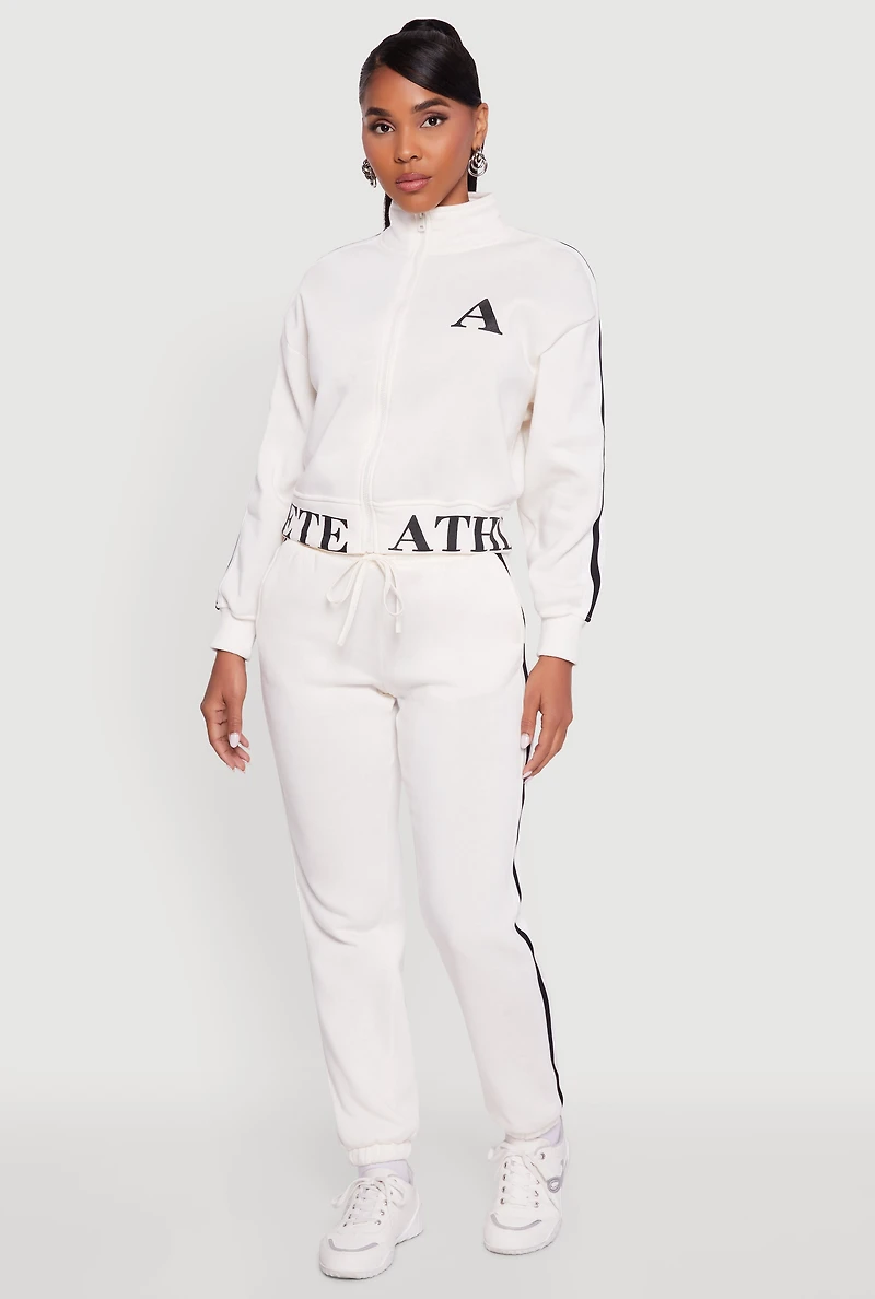 Athlete Graphic Zip Front Sweatshirt