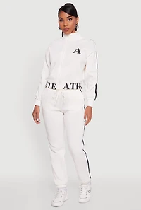 Athlete Graphic Zip Front Sweatshirt