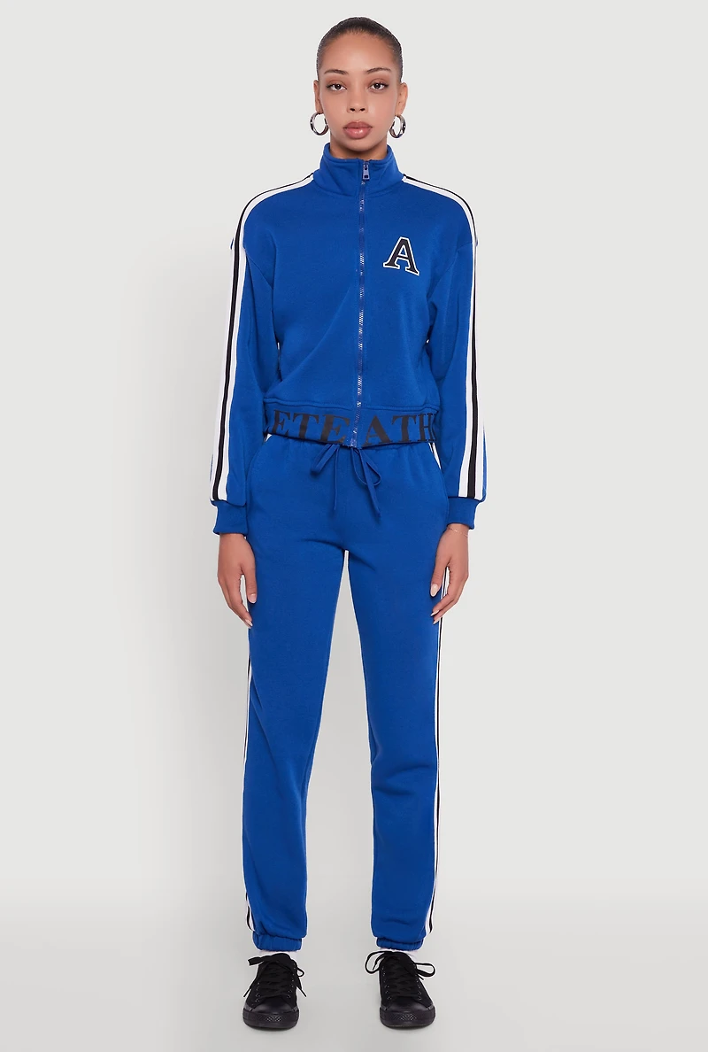 Varsity Stripe Side Drawstring Waist Sweatpants