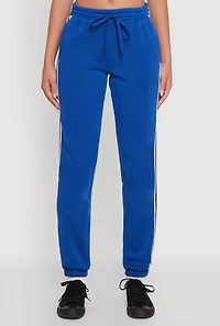 Womens Varsity Stripe Side Drawstring Waist Sweatpants, S