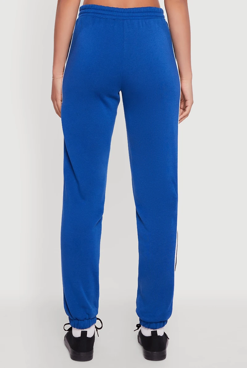 Womens Varsity Stripe Side Drawstring Waist Sweatpants, S