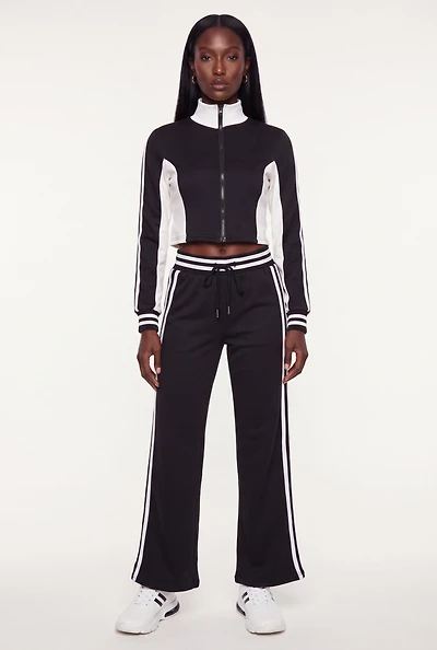 Contrast Varsity Stripe Detail Sweatpants