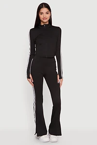 Varsity Stripe Detail Active Jacket with Thumb Holes