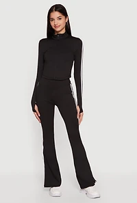 Varsity Stripe Detail Flare Leg Active Pants